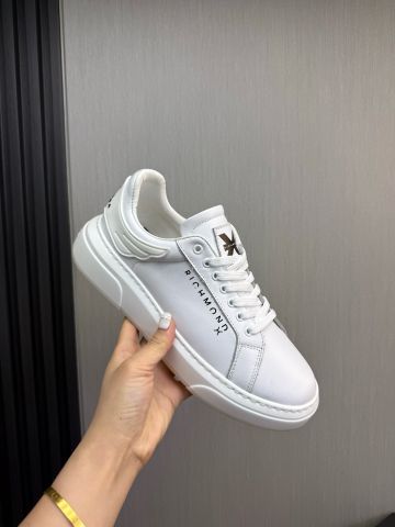 GIÀY SNEAKER NAM JR LOGO-STAMP LOW-TOP DA BÊ TRƠN PHOM GỌN ĐẾ RUBBER CÂN ĐỐI