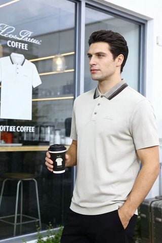 ÁO POLO NAM L.P CỔ PHỐI SỌC CHUYỂN SẮC – COTTON PIQUÉ