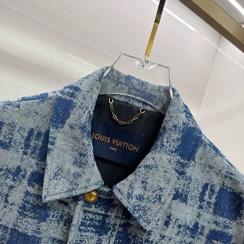 ÁO KHOÁC DENIM NAM L V WORKWEAR PHỐI HỌA TIẾT CHUYỂN SẮC