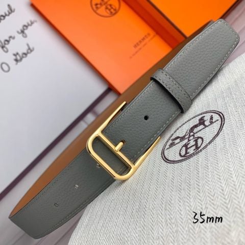 THẮT LƯNG NAM H M KHÓA KIM LOẠI DA BÒ VÂN HẠT 35MM