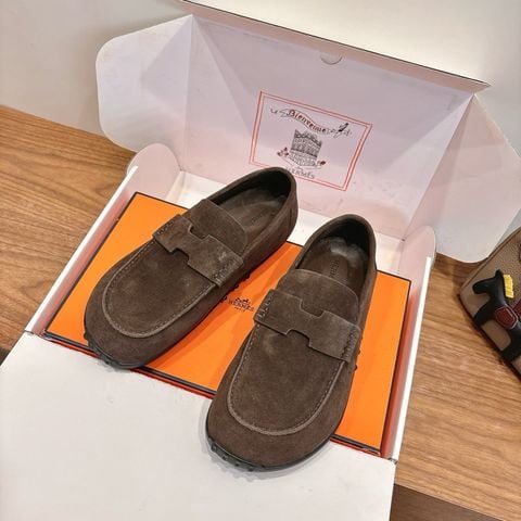 GIÀY LOAFER NAM NỮ H M DA BÊ LỘN PHOM LƯỜI H CUT-OUT
