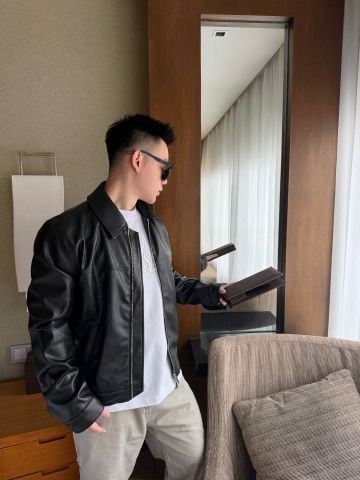 ÁO KHOÁC NAM D* CANNAGE BLOUSON PHỐI DA CAO CẤP CHẦN HỌA TIẾT SAU LƯNG