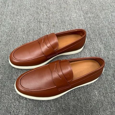 GIÀY NAM SLIP ON LOAFER TD PHOM PENNY DA BÒ LỲ ĐẾ CAO SU ĐIỂM HẠT ÊM CHÂN