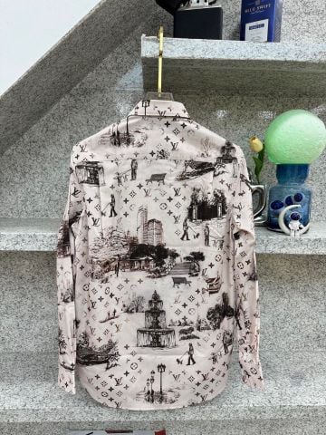 ÁO SƠ MI LV* MONOGRAM PHONG CẢNH – POPLIN 120S, THU ĐÔNG