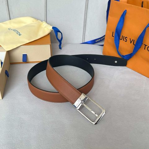 THẮT LƯNG NAM L V BẢN 3.5CM – DA VÂN TOGO, ĐẦU KHÓA XOAY PIN BUCKLE THANH LỊCH