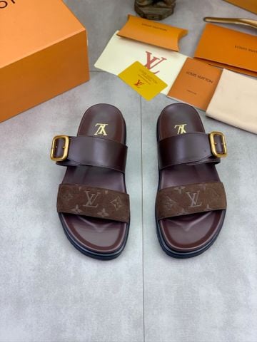 DÉP NAM L V VENICE MULE HAI QUAI KHÓA DA BÊ SUEDE DẬP CHÌM