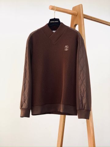 ÁO LEN NAM BC PULLOVER V-NECK DỆT VÂN NỔI & LOGO THÊU TINH XẢO