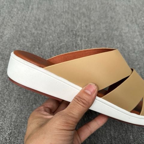 SANDAL NAM LP DA BÒ QUAI ĐAN CHÉO PHOM TỐI GIẢN SANG TRỌNG