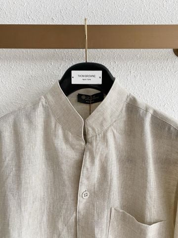 ÁO SƠ MI NAM L P CỔ ĐỨNG LINEN 100%