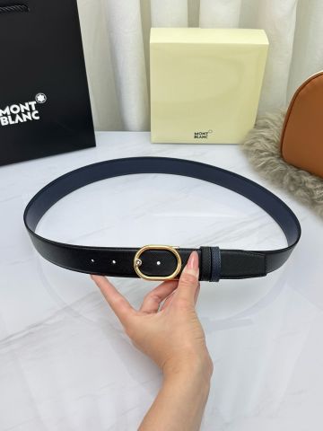 THẮT LƯNG NAM M B BẢN 3.5CM DA BÒ VÂN SAFFIANO – KHÓA KIM HORSESHOE GOLD-TONE