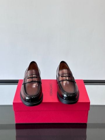 GIÀY NAM FERR LOAFER DA BÒ NÂU – FORM PENNY THANH LỊCH