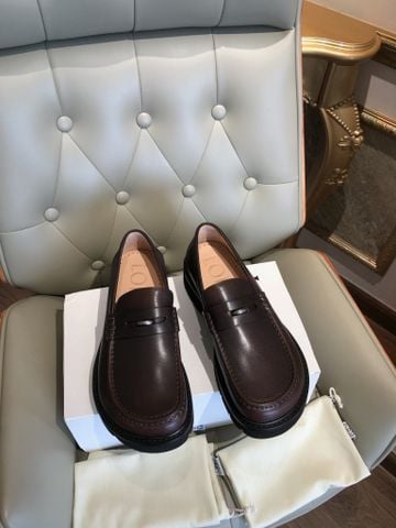 GIÀY NAM LOAFER L W PHOM HIGH VAMP MŨI VUÔNG BO MỀM DA BÊ
