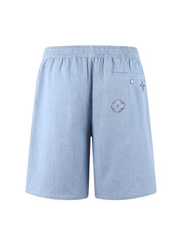 BỘ SƠ MI NAM L V EMBROIDERED SIGNATURE SHORT-SLEEVE SHIRT & SHORTS
