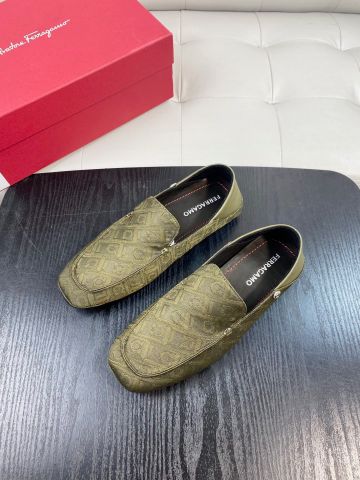 GIÀY MOCCASIN NAM SALVATOR*E * – MONOGRAM GANCINI OLIVE, ĐẾ GOMMINO LINH HOẠT