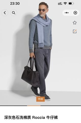 QUẦN JEANS NAM ROCCIA DENIM STONE WASH 100% COTTON