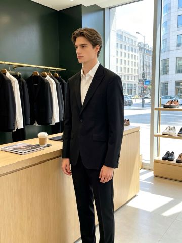 BỘ SUIT NAM D R PHOM RELAXED TỐI GIẢN, VẢI ACETATE NHẬP KHẨU
