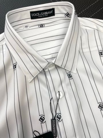 ÁO SƠ MI NAM DG SỌC DỌC PHỐI MONOGRAM TINH GỌN PHONG THÁI Ý