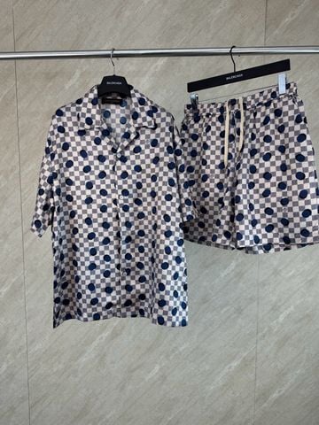 SET NAM L V DAMIER POLKA-DOT SILK-BLEND CO-ORD