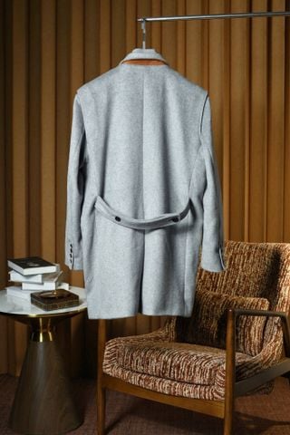 ÁO MĂNG TÔ NAM L P MARTINGALA – SINGLE-BREASTED, CỔ HAI LỚP, CASHMERE PHA LEN