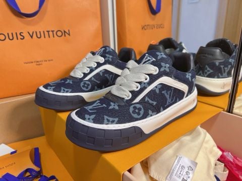 GIÀY SNEAKER NAM L V TILTED PHOM CHUNKY DENIM DỆT HỌA TIẾT