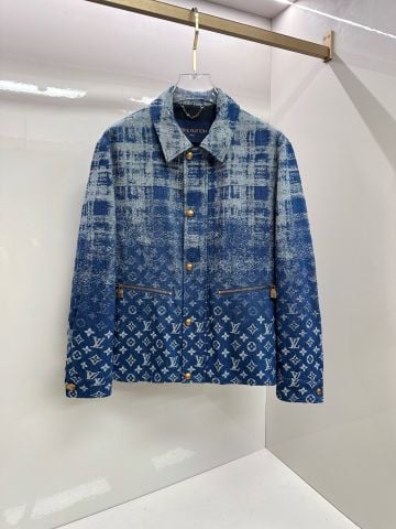 ÁO KHOÁC DENIM NAM L V WORKWEAR PHỐI HỌA TIẾT CHUYỂN SẮC
