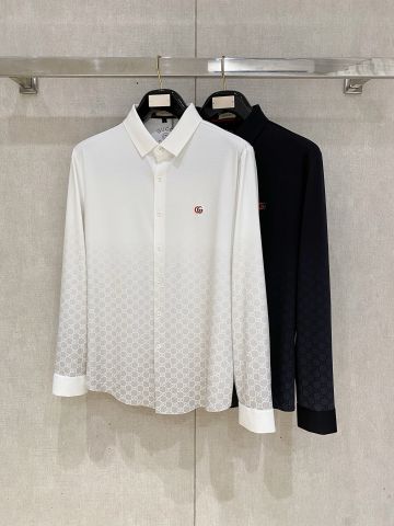 ÁO POLO NAM GC TAY DÀI CỔ BẺ PHOM SƠ MI – HỌA TIẾT MONOGRAM CHUYỂN SẮC TINH TẾ