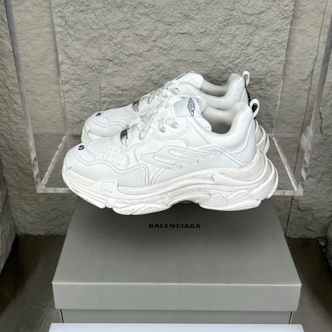 GIÀY SNEAKER UNISEX BAL* TRIPLE S DA TRẮNG HUYỀN THOẠI