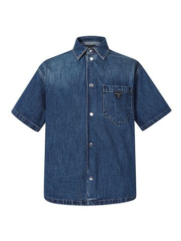 ÁO SƠ MI NAM P R DENIM WASHED PHOM RỘNG TAY NGẮN –