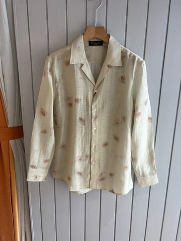 ÁO SƠ MI NAM L P PURE LINEN ABSTRACT PRINT – RESORT COLLAR