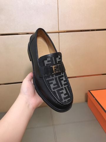 GIÀY NAM LOAFER FEND* DA ĐEN LOGO FF LỊCH SỰ DỄ PHỐI