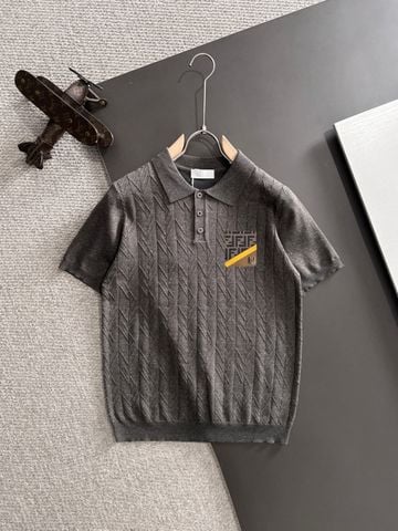 ÁO POLO DỆT KIM NAM F D COTTON CAO CẤP – HỌA TIẾT FF NỔI SANG TRỌNG