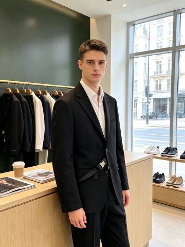 BỘ SUIT NAM P R D PHOM SINGLE-BREASTED PHỐI ĐAI KHÓA KỸ THUẬT