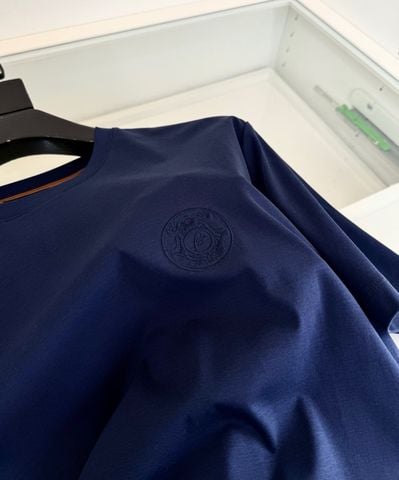 ÁO THUN NAM BRN CỔ TRÒN LOGO THÊU ĐỒNG TÔNG COTTON MERCERIZED PHOM GỌN SANG