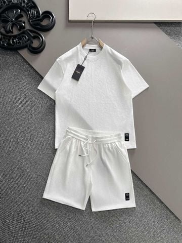 SET ÁO THUN QUẦN SHORT NAM NỮ FD HỌA TIẾT FF DỆT CHÌM PHOM GỌN SANG TRỌNG