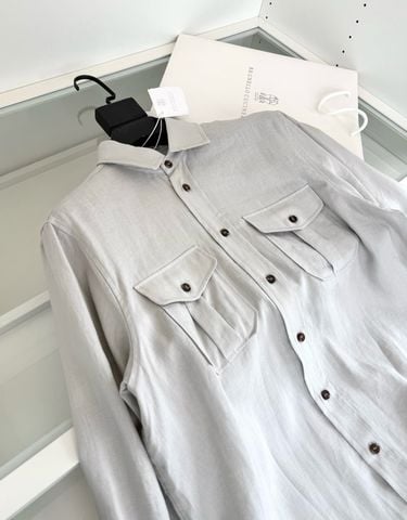 ÁO SƠ MI NAM BC 100% LINEN CAO CẤP PHOM TÚI HỘP CỔ BẺ THANH LỊCH