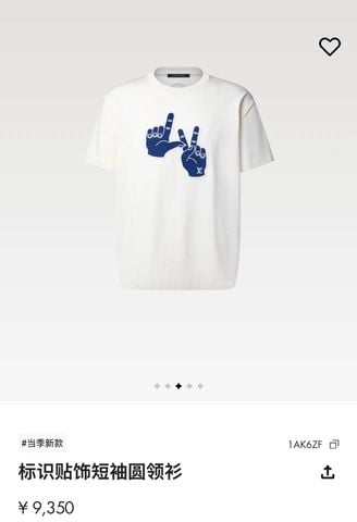 ÁO THUN NAM NỮ LV DÒNG SIGNATURE PATCH CREWNECK PHARRELL WILLIAMS HAND GESTURE