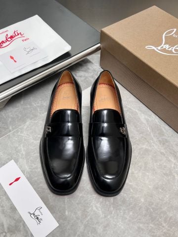 GIÀY NAM LOAFER LBT ĐẾ ĐỎ DA LỲ / DA BÓNG PHOM VUÔNG THANH LỊCH