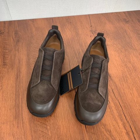 GIÀY THỂ THAO NAM DÁNG SLIP-ON DA LỘN PHỐI DA BÊ