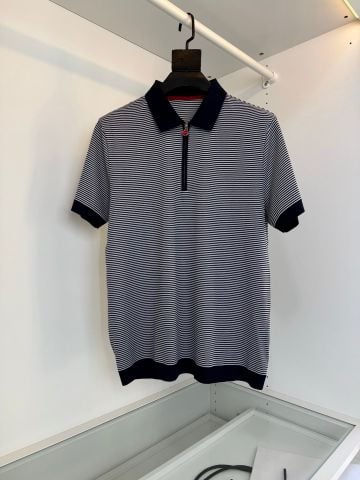 ÁO POLO NAM KTN CỔ DỆT KHÓA KÉO NỬA THÂN, SỌC NHỎ THANH LỊCH