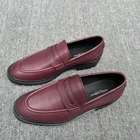 GIÀY NAM LOAFER DG DA BÒ VÂN HẠT ĐẾ CAO BẢN LỚN FORM Ý TINH GỌN
