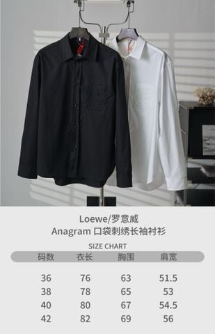 ÁO SƠ MI NAM NỮ LW* DÒNG ANAGRAM POCKET THÊU NỔI TÚI NGỰC