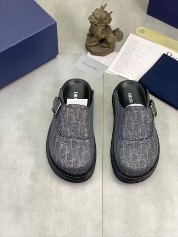 DÉP MULE NAM D R AQUA PHOM CLOSED-TOE JACQUARD OBLIQUE KHÓA KIM LOẠI