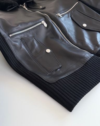 ÁO KHOÁC DA NAM H M CỔ LÔNG LẬT CLASSIC BOMBER