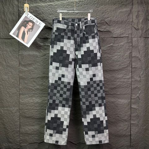 QUẦN JEANS NAM NỮ L V HỌA TIẾT MOSAIC PHỦ TOÀN THÂN FORM ĐẸP NỔI BẬT
