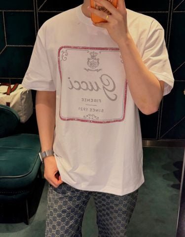 ÁO THUN NAM NỮ GC IN LOGO FIRENZE CỔ ĐIỂN PHOM ĐẸP DỄ BÁN