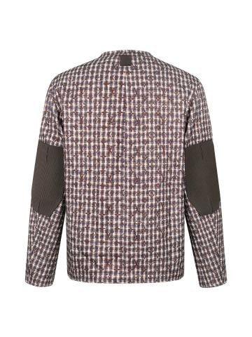 ÁO KHOÁC NAM L V CỔ TRÒN KHÔNG VE TWEED DỆT NỔI PHỐI DA