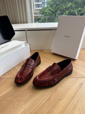 GIÀY LOAFER NAM NỮ Y S L CASSANDRE PHOM GATHERED DA BÒ VÂN CÁ SẤU