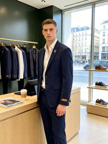 BỘ SUIT NAM L V PHOM SINGLE-BREASTED CÚC HIỆU ỨNG XÀ CỪ