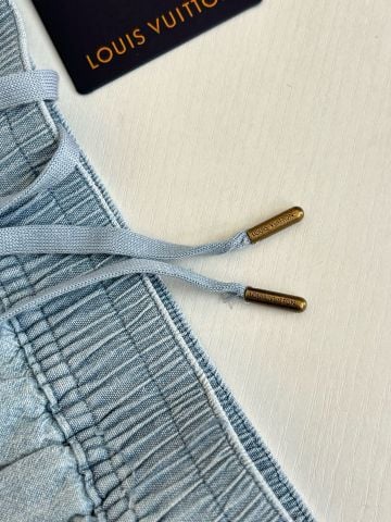 SET NAM LV SƠ MI CHAMBRAY THÊU SASHIKO & QUẦN SHORT ĐỒNG BỘ