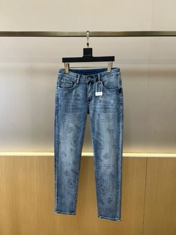 QUẦN JEANS NAM B R B WASH XANH IN HỌA TIẾT EKD ẨN – PHOM ỐNG ĐỨNG TRẺ SANG